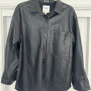Abercrombie & Fitch Oversized Vegan Leather Shacket